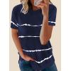 imageBiucly Womens Short Sleeve Crewneck Shirts Loose Casual Tee TShirtA Blue