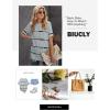 imageBiucly Womens Short Sleeve Crewneck Shirts Loose Casual Tee TShirtA Grey