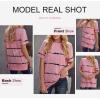 imageBiucly Womens Short Sleeve Crewneck Shirts Loose Casual Tee TShirtA Pink