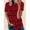 imageBiucly Womens Short Sleeve Crewneck Shirts Loose Casual Tee TShirtA Red