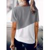 imageBiucly Womens Short Sleeve Crewneck Shirts Loose Casual Tee TShirtA1 Grey