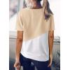 imageBiucly Womens Short Sleeve Crewneck Shirts Loose Casual Tee TShirtApricotWhite