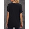 imageBiucly Womens Short Sleeve Crewneck Shirts Loose Casual Tee TShirtB Black