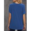 imageBiucly Womens Short Sleeve Crewneck Shirts Loose Casual Tee TShirtB Blue