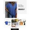 imageBiucly Womens Short Sleeve Crewneck Shirts Loose Casual Tee TShirtB Blue