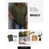 imageBiucly Womens Short Sleeve Crewneck Shirts Loose Casual Tee TShirtB Green
