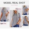 imageBiucly Womens Short Sleeve Crewneck Shirts Loose Casual Tee TShirtB Grey