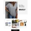 imageBiucly Womens Short Sleeve Crewneck Shirts Loose Casual Tee TShirtB Grey