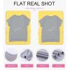 imageBiucly Womens Short Sleeve Crewneck Shirts Loose Casual Tee TShirtB Grey