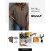 imageBiucly Womens Short Sleeve Crewneck Shirts Loose Casual Tee TShirtB Khaki