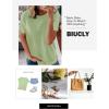 imageBiucly Womens Short Sleeve Crewneck Shirts Loose Casual Tee TShirtB Mint Green
