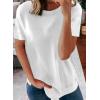 imageBiucly Womens Short Sleeve Crewneck Shirts Loose Casual Tee TShirtB White
