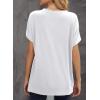 imageBiucly Womens Short Sleeve Crewneck Shirts Loose Casual Tee TShirtB White