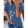 imageBiucly Womens Short Sleeve Crewneck Shirts Loose Casual Tee TShirtC Blue