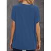 imageBiucly Womens Short Sleeve Crewneck Shirts Loose Casual Tee TShirtC Blue