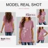 imageBiucly Womens Short Sleeve Crewneck Shirts Loose Casual Tee TShirtC Pink