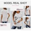 imageBiucly Womens Short Sleeve Crewneck Shirts Loose Casual Tee TShirtC White