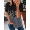 imageBiucly Womens Short Sleeve Crewneck Shirts Loose Casual Tee TShirtI0 Leopard Black