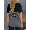 imageBiucly Womens Short Sleeve Crewneck Shirts Loose Casual Tee TShirtI0 Leopard Black