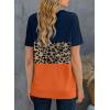 imageBiucly Womens Short Sleeve Crewneck Shirts Loose Casual Tee TShirtI0 Leopard Blue