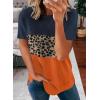 imageBiucly Womens Short Sleeve Crewneck Shirts Loose Casual Tee TShirtI0 Leopard Blue