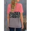 imageBiucly Womens Short Sleeve Crewneck Shirts Loose Casual Tee TShirtI0 Leopard Red