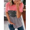 imageBiucly Womens Short Sleeve Crewneck Shirts Loose Casual Tee TShirtI0 Leopard Red