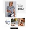 imageBiucly Womens Short Sleeve Crewneck Shirts Loose Casual Tee TShirtStar Grey