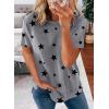 imageBiucly Womens Short Sleeve Crewneck Shirts Loose Casual Tee TShirtStar Grey
