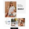 imageBiucly Womens Short Sleeve Crewneck Shirts Loose Casual Tee TShirtStar White