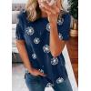 imageBiucly Womens Short Sleeve Crewneck Shirts Loose Casual Tee TShirtT Blue