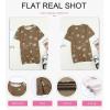 imageBiucly Womens Short Sleeve Crewneck Shirts Loose Casual Tee TShirtT Brown
