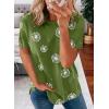 imageBiucly Womens Short Sleeve Crewneck Shirts Loose Casual Tee TShirtT Green