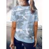 imageBiucly Womens Short Sleeve Crewneck Shirts Loose Casual Tee TShirtU Camo Light Grey