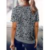 imageBiucly Womens Short Sleeve Crewneck Shirts Loose Casual Tee TShirtU Leopard Grey