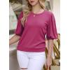 imageSHEWIN Summer Tops for Women 2025 Trendy Crewneck Short Sleeve T Shirts Casual5 Rose
