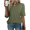 imageSHEWIN Summer Tops for Women 2025 Trendy Crewneck Short Sleeve T Shirts Casual6 Green