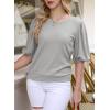 imageSHEWIN Summer Tops for Women 2025 Trendy Crewneck Short Sleeve T Shirts Casual7 Gray