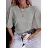 imageSHEWIN Summer Tops for Women 2025 Trendy Crewneck Short Sleeve T Shirts Casual7 Gray