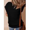 imageSHEWIN Womens Sweaters Crewneck Short Sleeve Shirts Casual Ribbed Knit Pullover Sweater Loose Tops for Women 2025Black