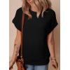 imageSHEWIN Womens Sweaters Crewneck Short Sleeve Shirts Casual Ribbed Knit Pullover Sweater Loose Tops for Women 2025Black