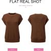 imageSHEWIN Womens Sweaters Crewneck Short Sleeve Shirts Casual Ribbed Knit Pullover Sweater Loose Tops for Women 2025Coffee