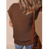 imageSHEWIN Womens Sweaters Crewneck Short Sleeve Shirts Casual Ribbed Knit Pullover Sweater Loose Tops for Women 2025Coffee