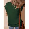 imageSHEWIN Womens Sweaters Crewneck Short Sleeve Shirts Casual Ribbed Knit Pullover Sweater Loose Tops for Women 2025Jungle Green