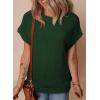 imageSHEWIN Womens Sweaters Crewneck Short Sleeve Shirts Casual Ribbed Knit Pullover Sweater Loose Tops for Women 2025Jungle Green