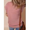 imageSHEWIN Womens Sweaters Crewneck Short Sleeve Shirts Casual Ribbed Knit Pullover Sweater Loose Tops for Women 2025Light Pink