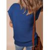 imageSHEWIN Womens Sweaters Crewneck Short Sleeve Shirts Casual Ribbed Knit Pullover Sweater Loose Tops for Women 2025Navy Blue