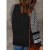 imageSHEWIN Womens Tops Crew Neck Striped Raglan Latern Long Sleeve Shirts Pullover TunicsBlack