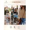 imageSHEWIN Womens Tops Crew Neck Striped Raglan Latern Long Sleeve Shirts Pullover TunicsBrown