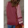 imageSHEWIN Womens Tops Crew Neck Striped Raglan Latern Long Sleeve Shirts Pullover TunicsBurgundy
